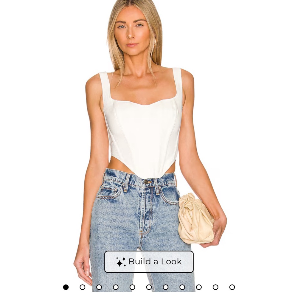 Bardot White Corset Crop Top